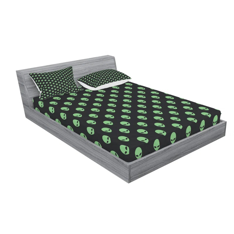 Ambesonne Alien Microfiber Sheet Set