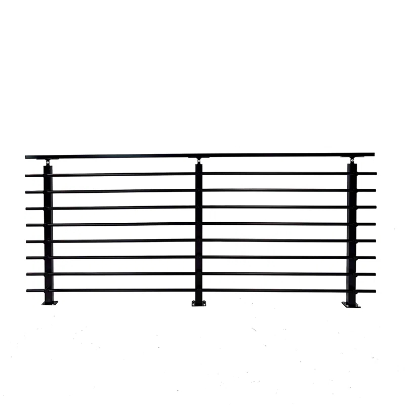 Modern Horizontal Adjustable Railing Banister System for Staircases Balconies and Decks Complete Guard Railing Kit