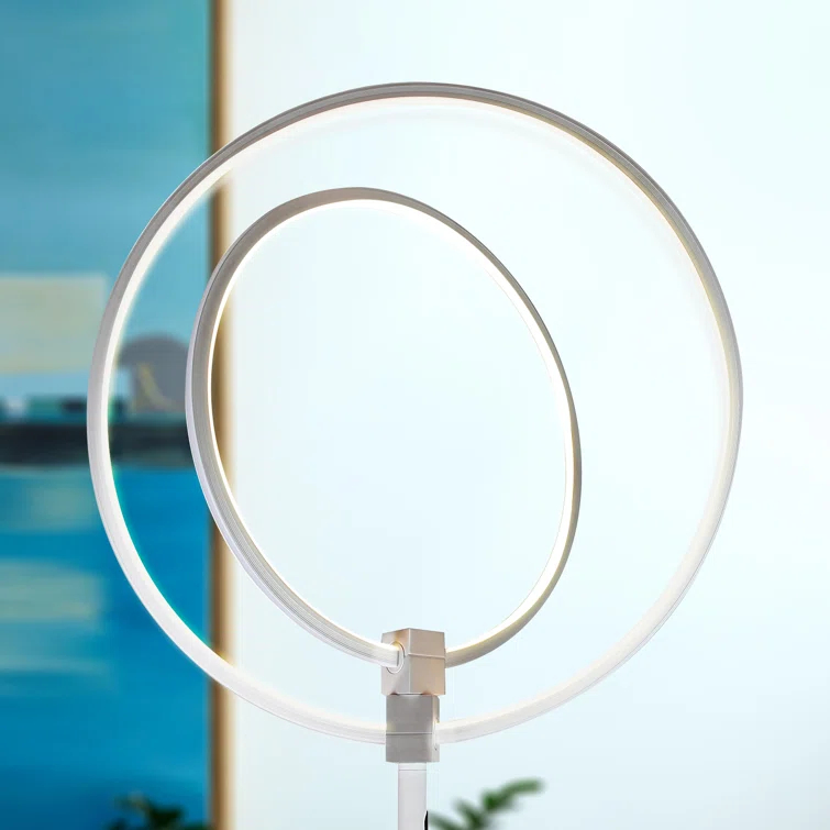 Brightech Eclipse 79 in. Industrial 2-Light 3-Way Dimming LED Floor Lamp with 2 Height Adjustable Heads