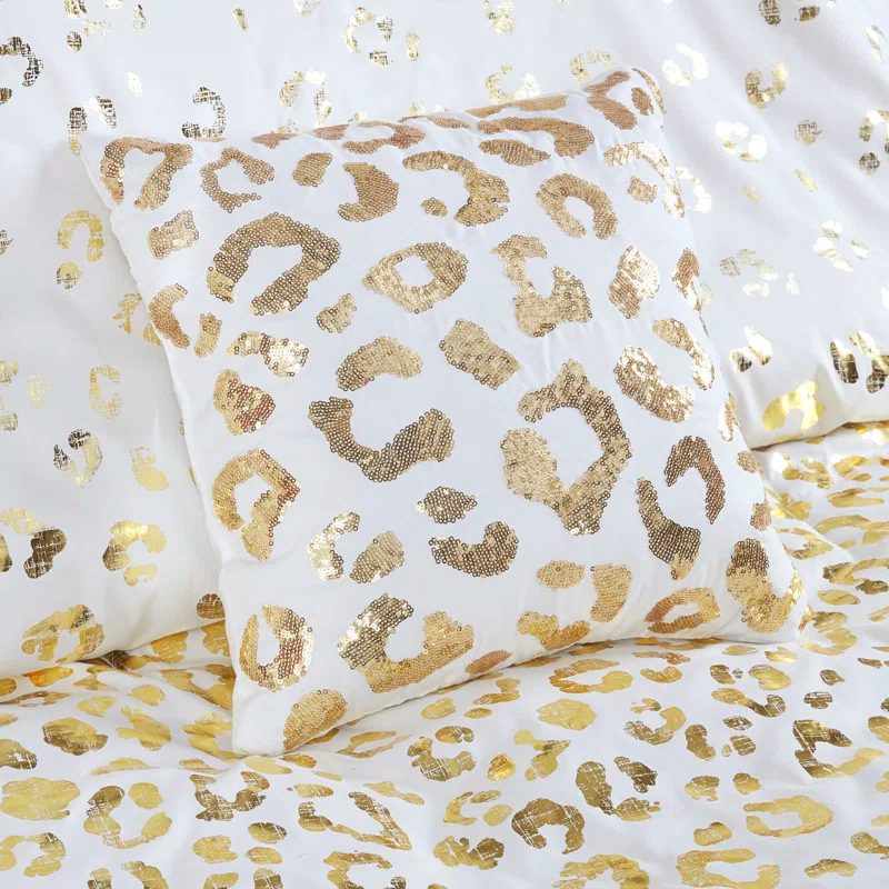 Lillie Metallic Animal Print Comforter Set