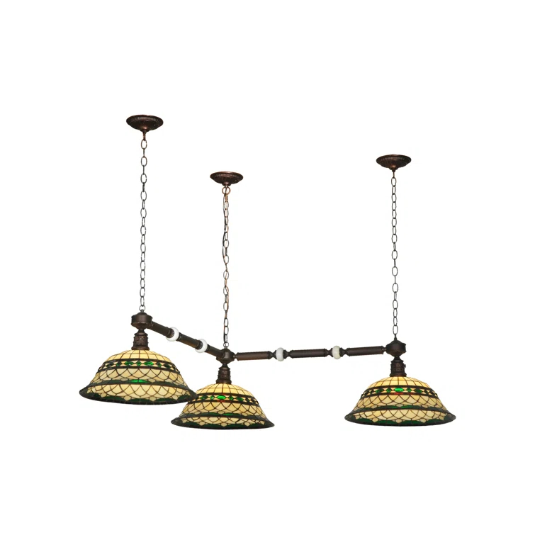44.75 In. Long Tiffany Roman 3 Light Corner Pendant