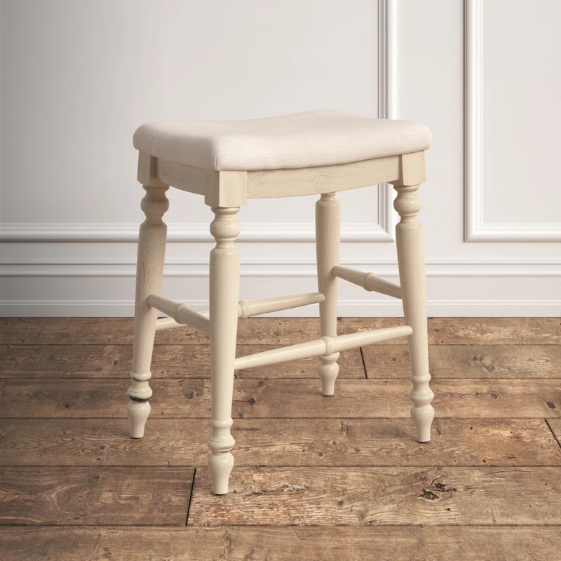 Kelly Clarkson Home Jordyn Backless Upholstered Wood Counter & Bar Stool