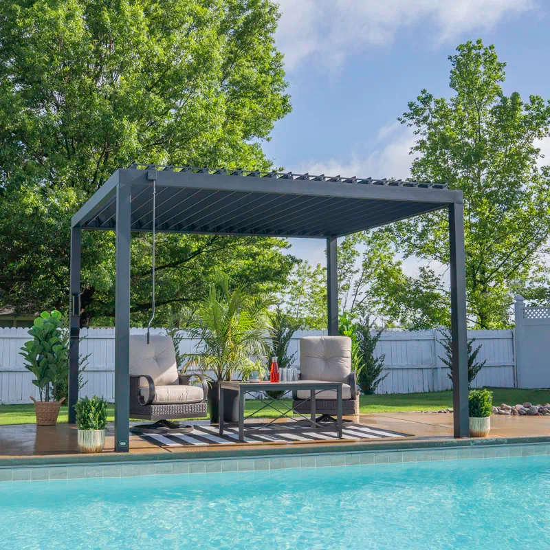 Sarasota Steel Louvered Pergola