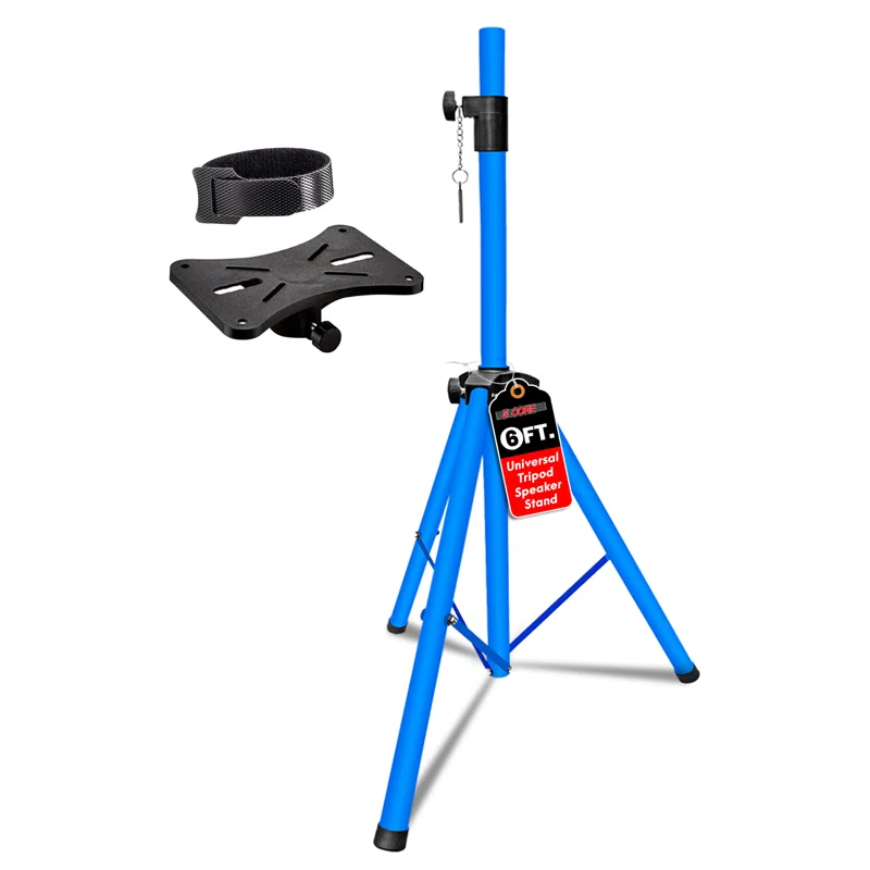 Arlmont & Co. 5 Core Speaker Stand Height Adjustable PA DJ Tripod Studio Monitor Stands w 35mm Compatible Insert
