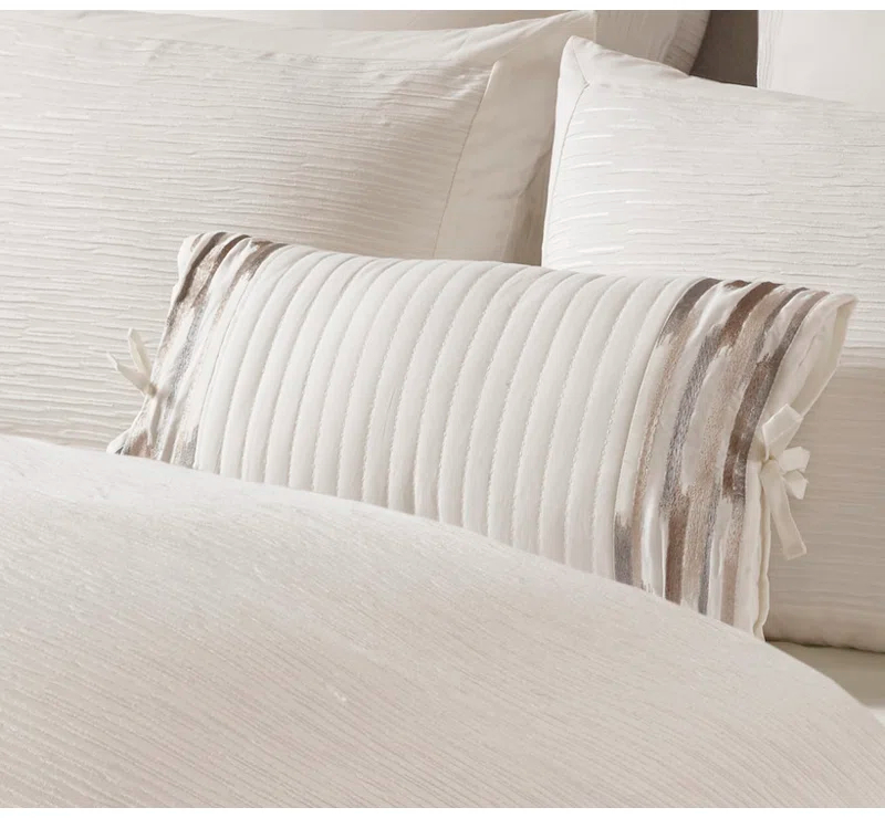 N Natori Hanae Embroidered Cotton Oblong Decorative Pillow