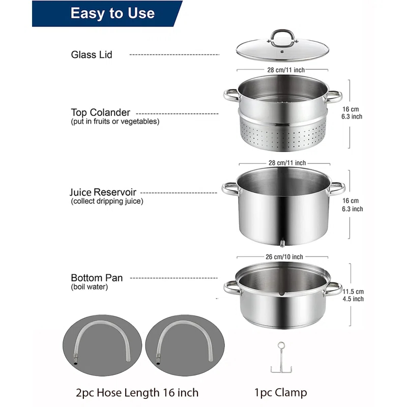 Cooks Standard Cooks Standard Canning Juice Steamer Extractor Fruit Vegetables, 11-Quart Stainless Steel Multipots