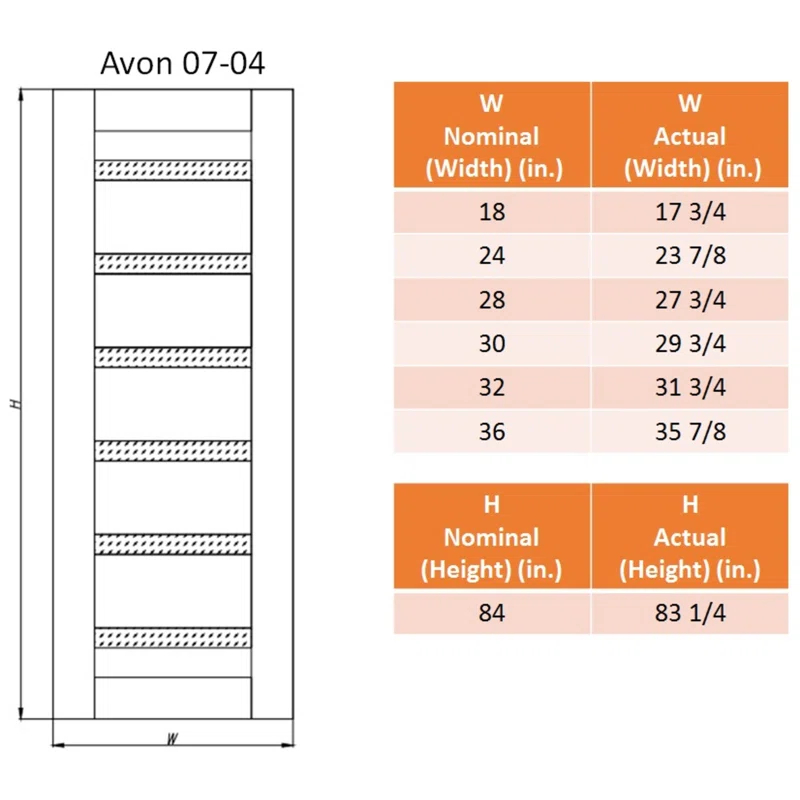 Belldinni Avon 07-04 Solid Manufactured Wood and Glass Paneled Prefinished Standard Door