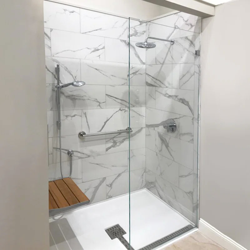 Fab Glass and Mirror MSD1-24-60CH Milan 24" W x 60" H Frameless Fixed Glass Panel
