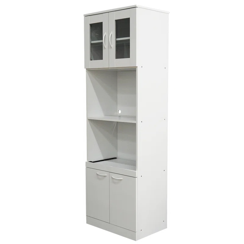InRoom Designs Danbury Tall Kitchen Pantry, Microwave Storage Cabinet