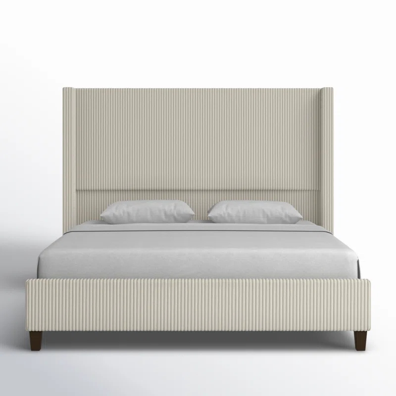 Dunwoody Upholstered Wingback Platform Bed