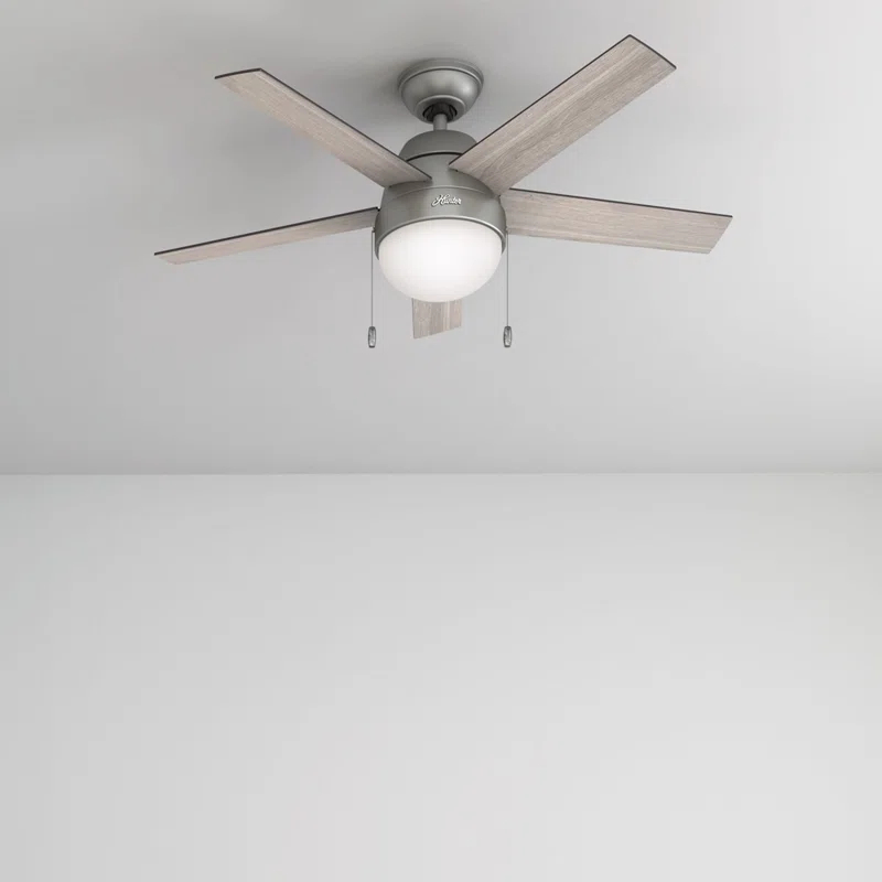 Hunter Fan 46" Anslee Standard Ceiling Fan with Pull Chain and Light Kit Included