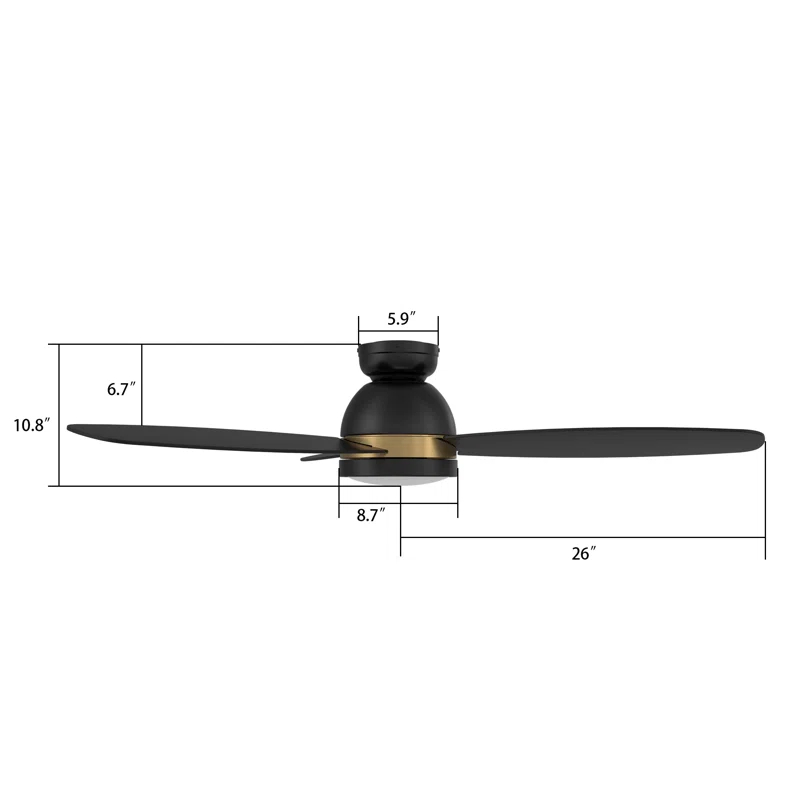 CARRO Smart Flush Mount Ceiling Fan with Light, Remote Control, DC Motor