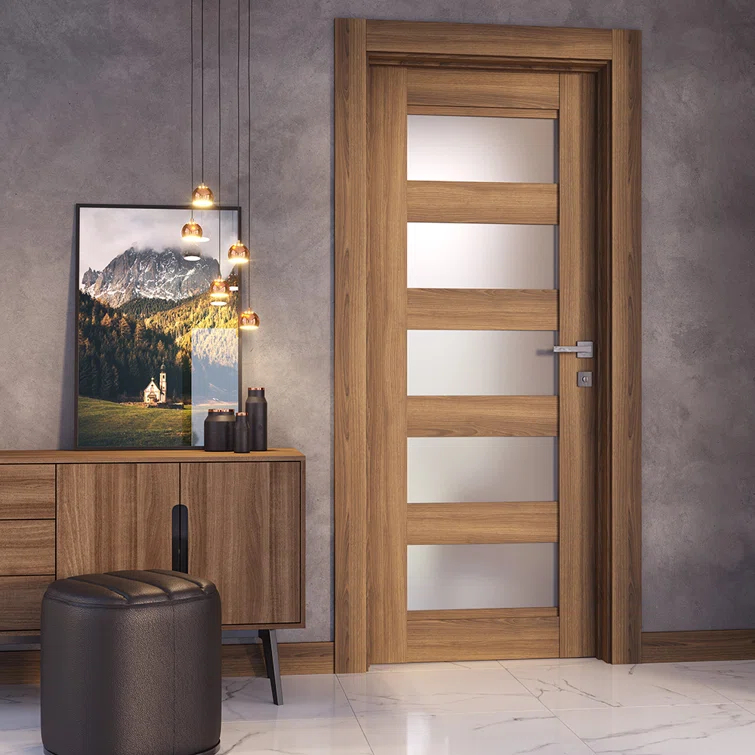 Belldinni Avon 07-07 Panelled Manufactured Wood and Glass Interior Door Slab