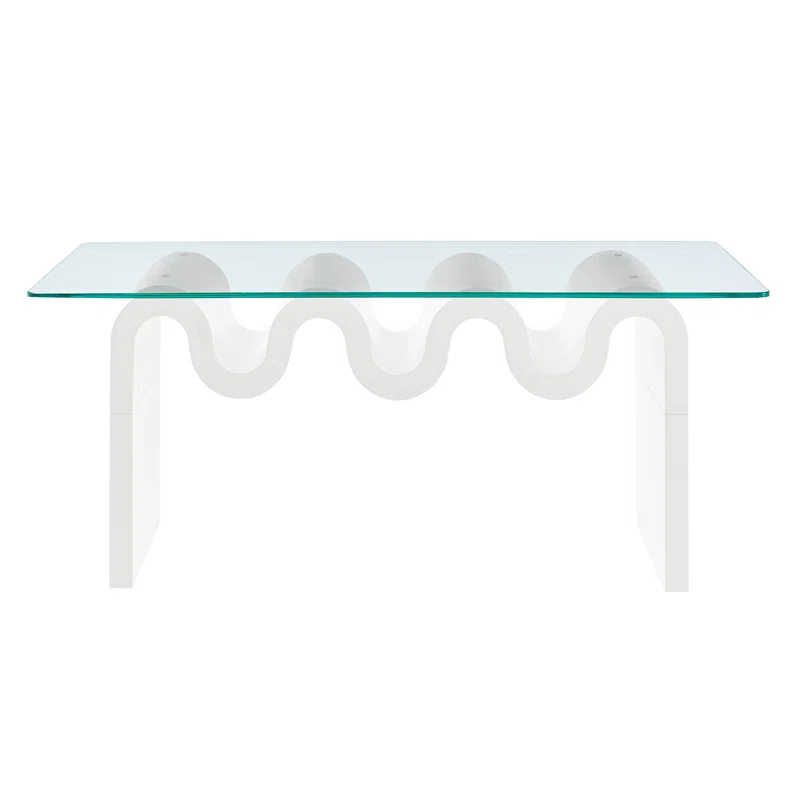 Modway Ondine Glass Top Coffee Table In Spiced Apple