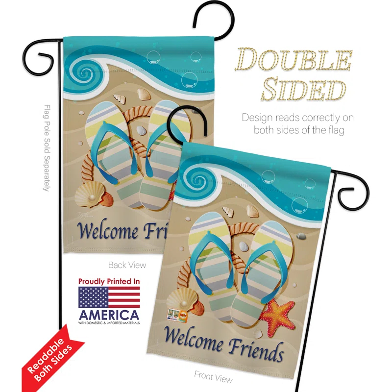 Breeze Decor Double Sided 18.5'' H x 13'' W Polyester Flag Set