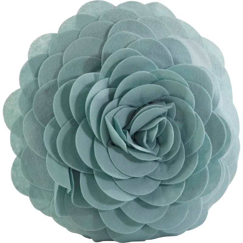 Saro Felt Collection Appliqued Felt Throw Pillow