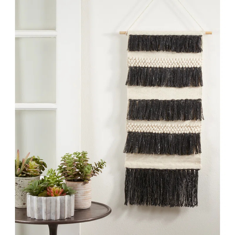Saro Bohem Collection Hand Woven Wool Wall Hanging