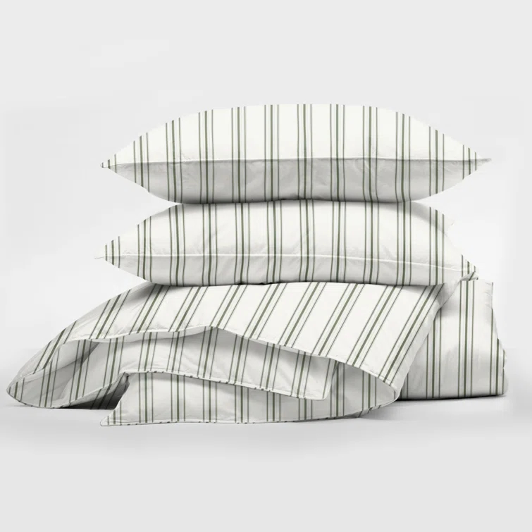 6ix Tailors Fine Linens August Stripe Reversible Cotton Comforter Set