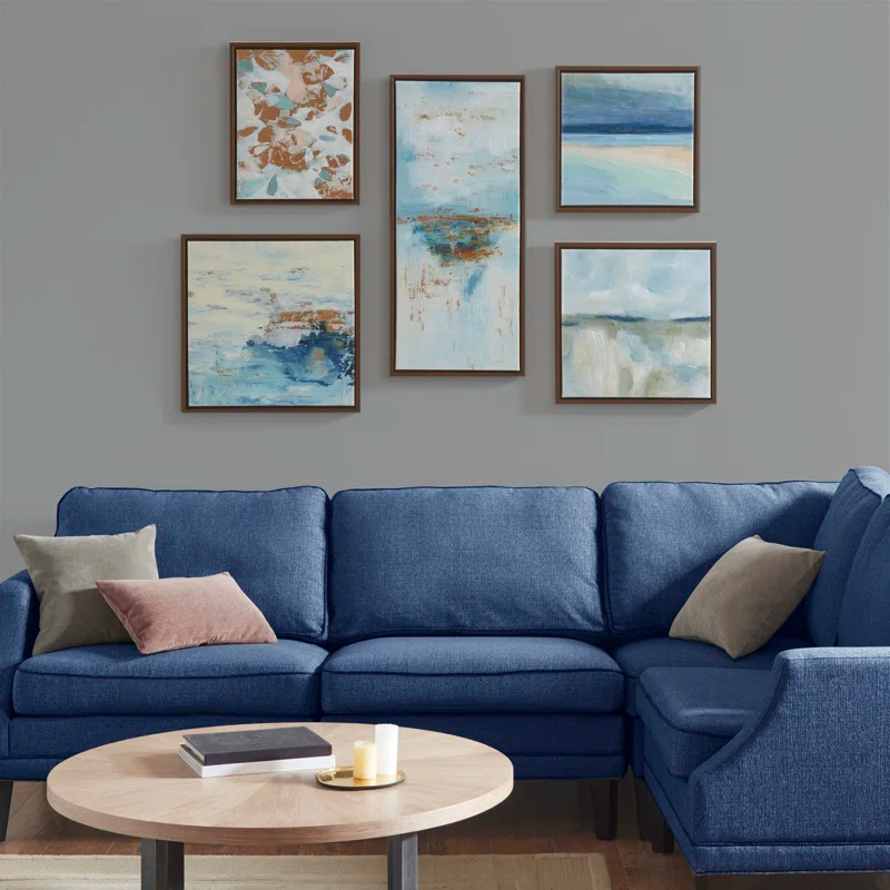 Blue Horizon 5-piece Gallery Framed Canvas Wall Art Set