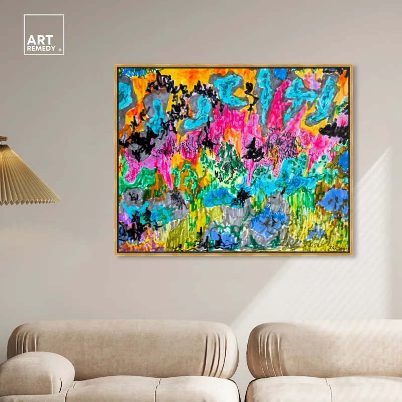 Art Remedy Colorful Wilderness Canvas Bright Colorful Abstract Art by Art Remedy
