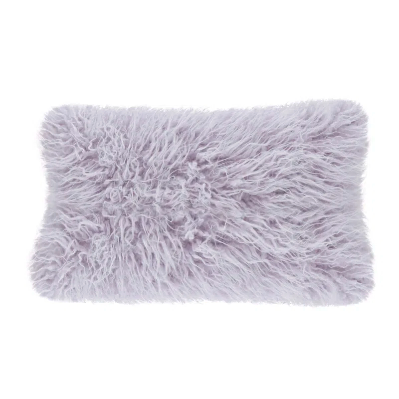 Faux Mongolian Collection Faux Fur Lumbar Throw Pillow