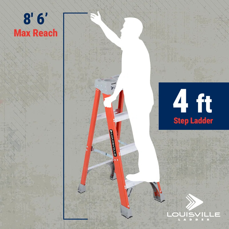 Louisville Ladder 4 ft. Fiberglass Step Ladder, 300 lbs. Load Capacity Type IA Duty Rating