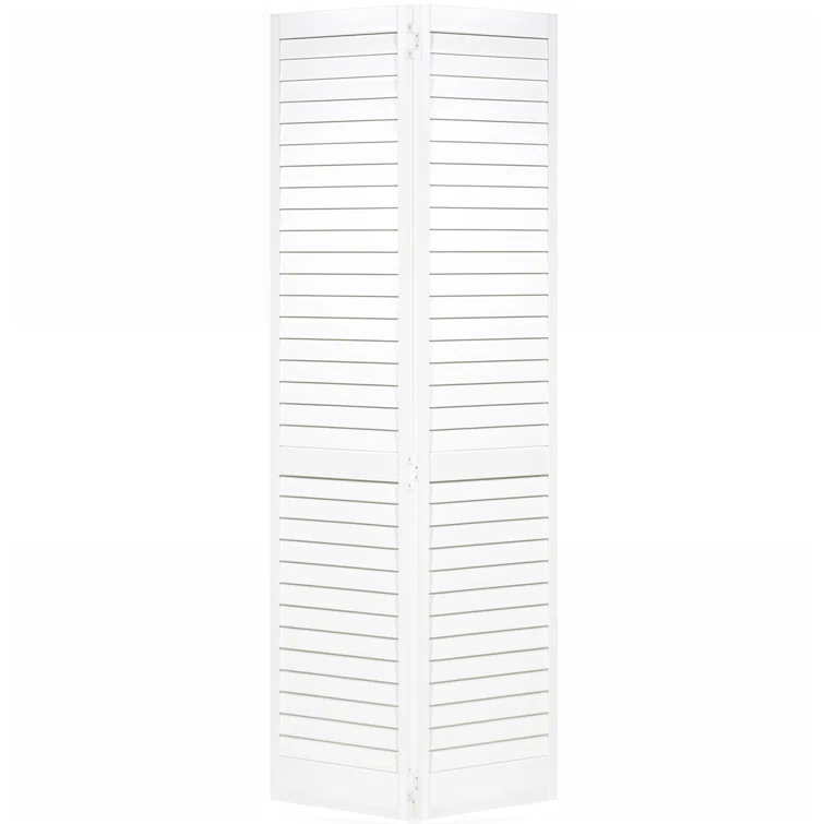 Kimberly Bay Louvered Wood Painted Plantation Bi-Fold Door