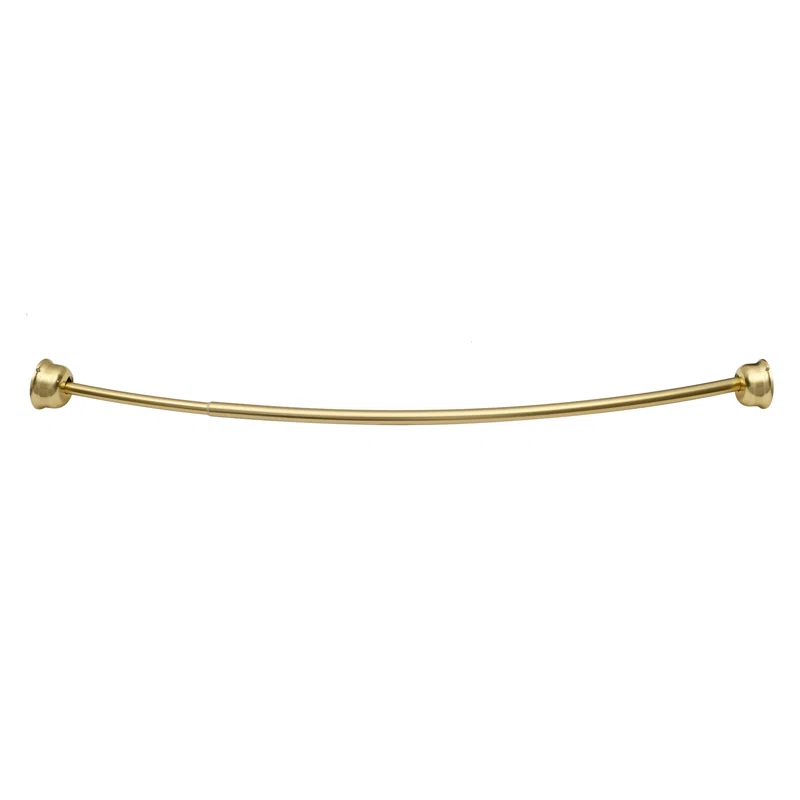 Utopia Alley Utopia Alley Rustproof Fixed Mount Single Curved Shower Rod, Aluminum, adjustable from 45" to 72" Wide