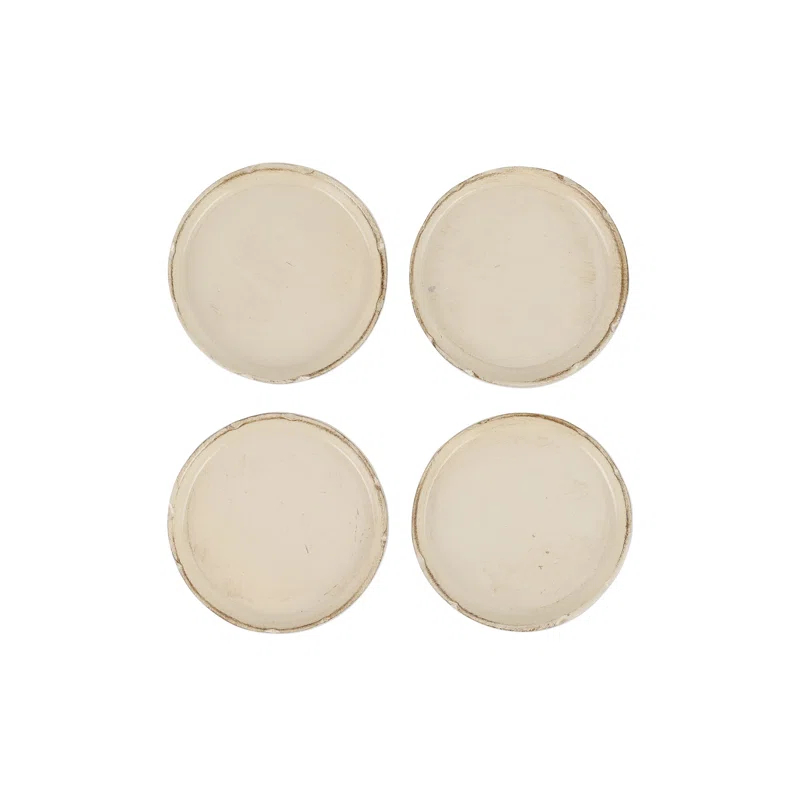 VIETRI Florentine Wooden Accessories Taupe Coasters - Set of 4 (Set of 4)