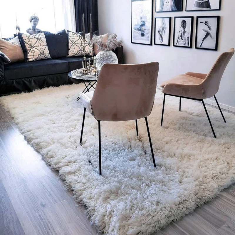 Mercer41 Ultra-plush Greek Flokati rugs. Thick 4" shag pile. Cugina Wool Area Rug