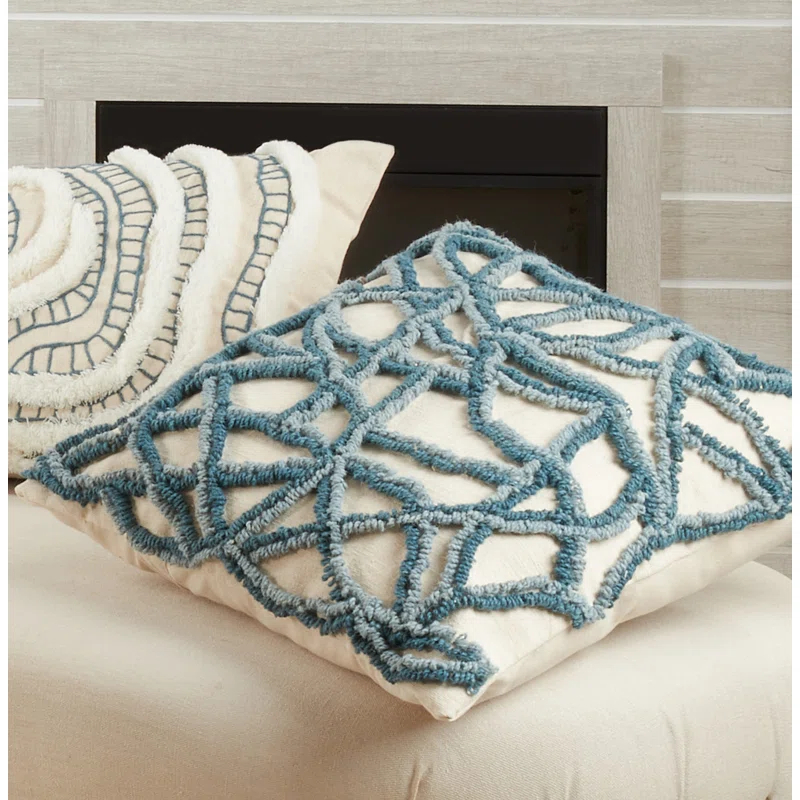 Saro Topography Collection Cotton Throw Pillow