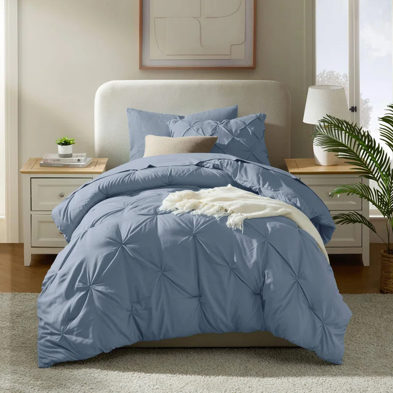 Nestl Bed-in-A-Bag Pleated Comforter Set with Bed Sheets