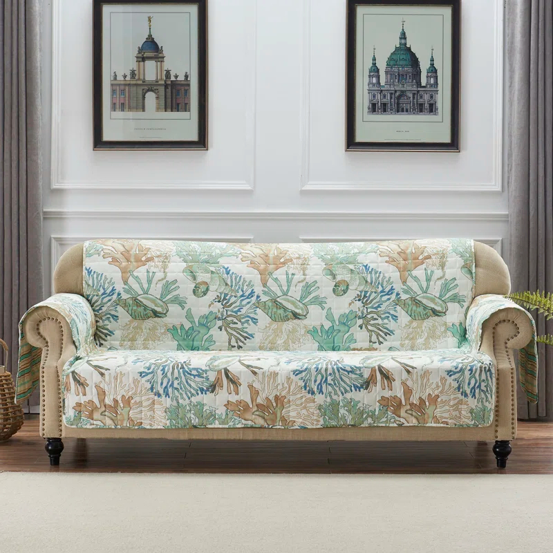 Barefoot Bungalow Atlantis Jade Reversible Furniture Slipcover
