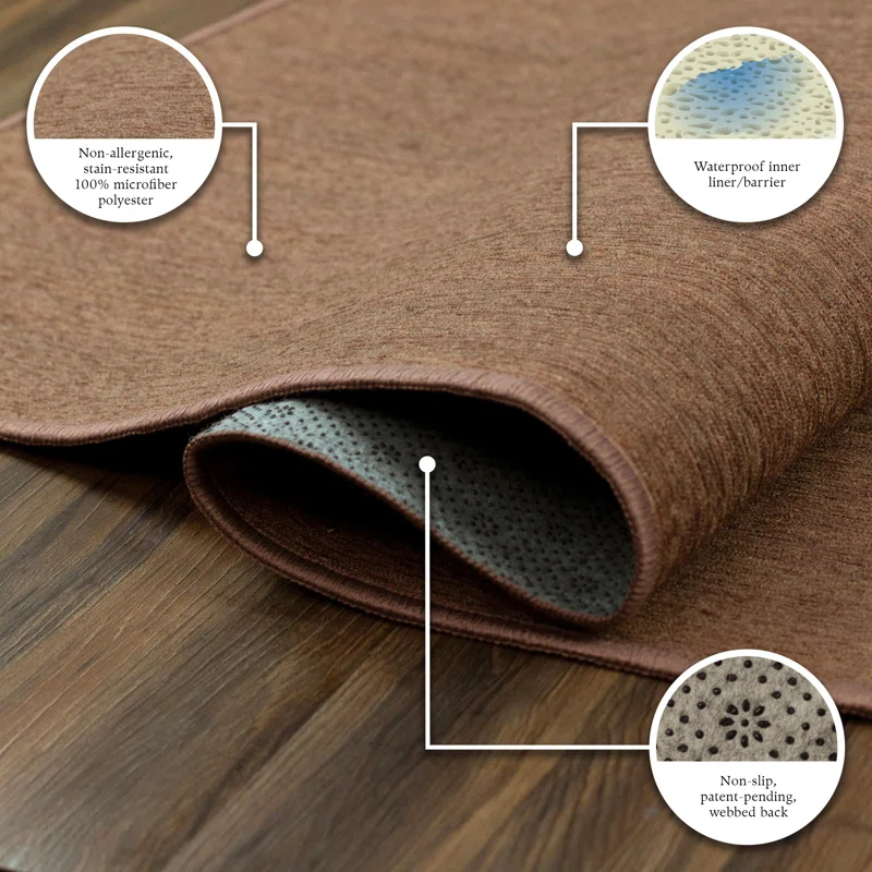My Magic Carpet Solid Espresso Flatweave Indoor / Outdoor Rug