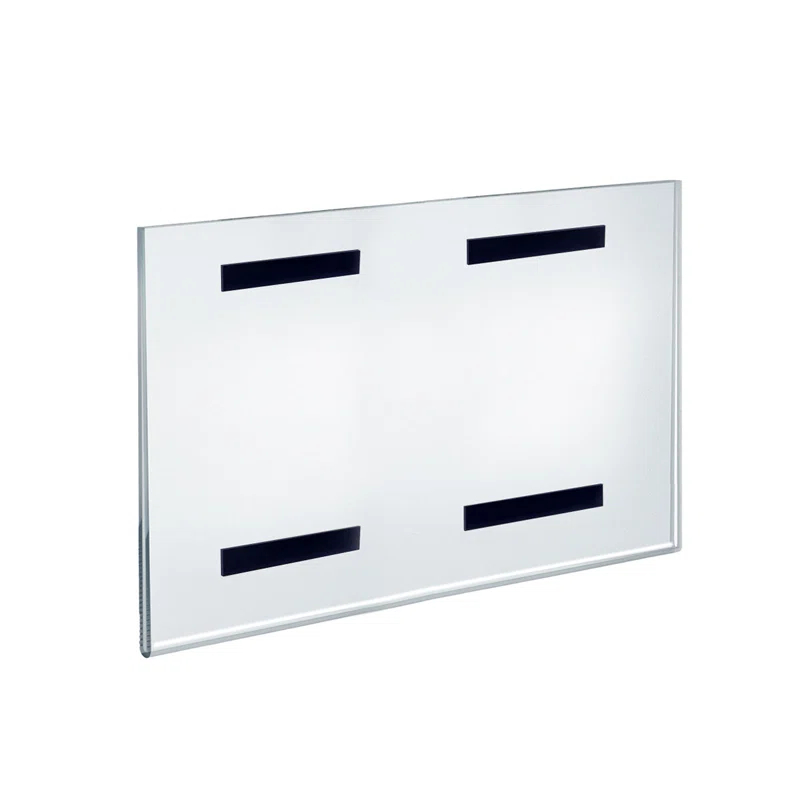 Azar Displays Clear Acrylic Magnet Back Sign Holder Frames 14" W x 11" H - Landscape / Horizontal, 2-Pack (Set of 2)