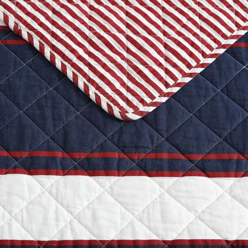 Nautica Prospect Harbor Nautica Wesley Blue Cotton Reversible Quilt Set
