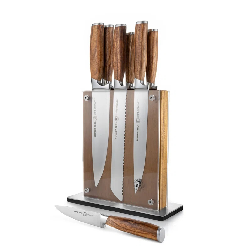 Schmidt Brothers Cutlery Zebra Wood 7-Piece Knife Block Set