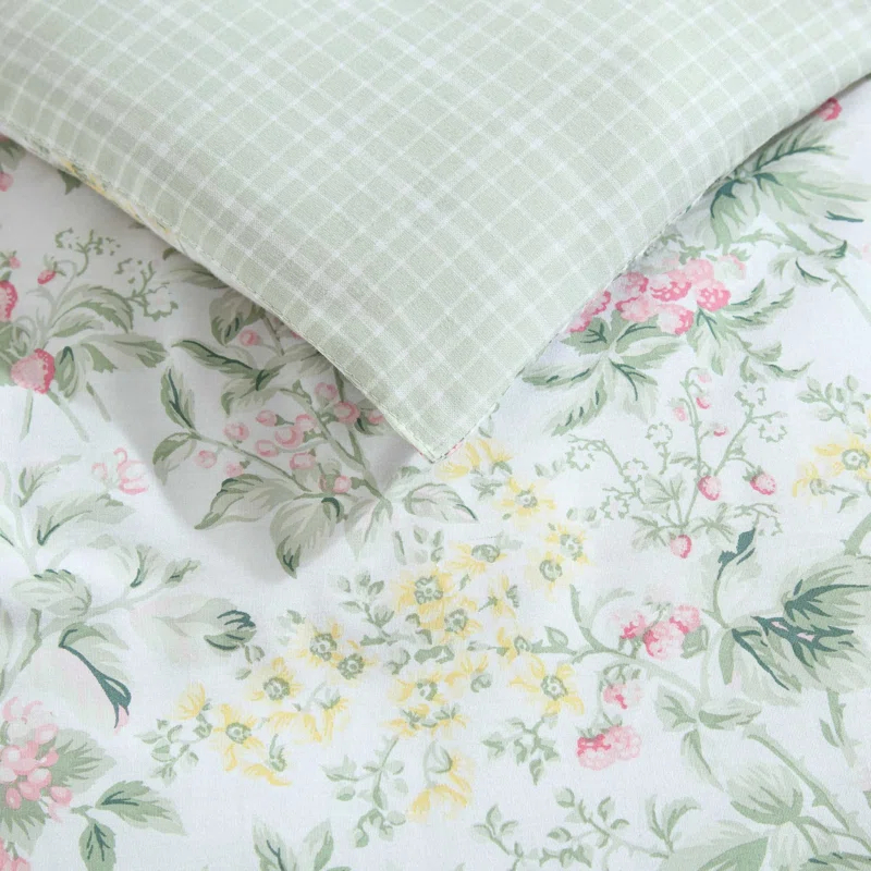 Laura Ashley Laura Ashley Bramble Floral Cotton Reversible Comforter Set