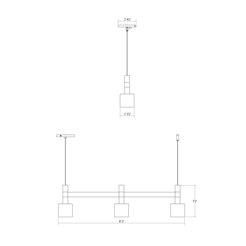 SONNEMAN Systema Staccato 3 - Light LED Kitchen Island Pendant