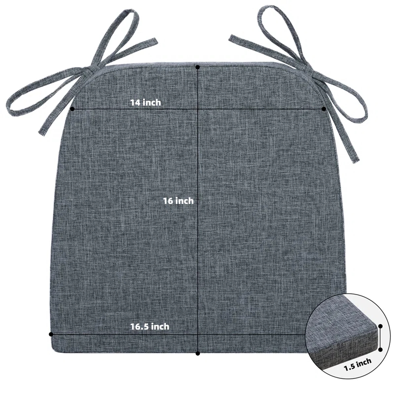 Indoor 1.5'' Dining Chair Chair Pad (Set of 4)