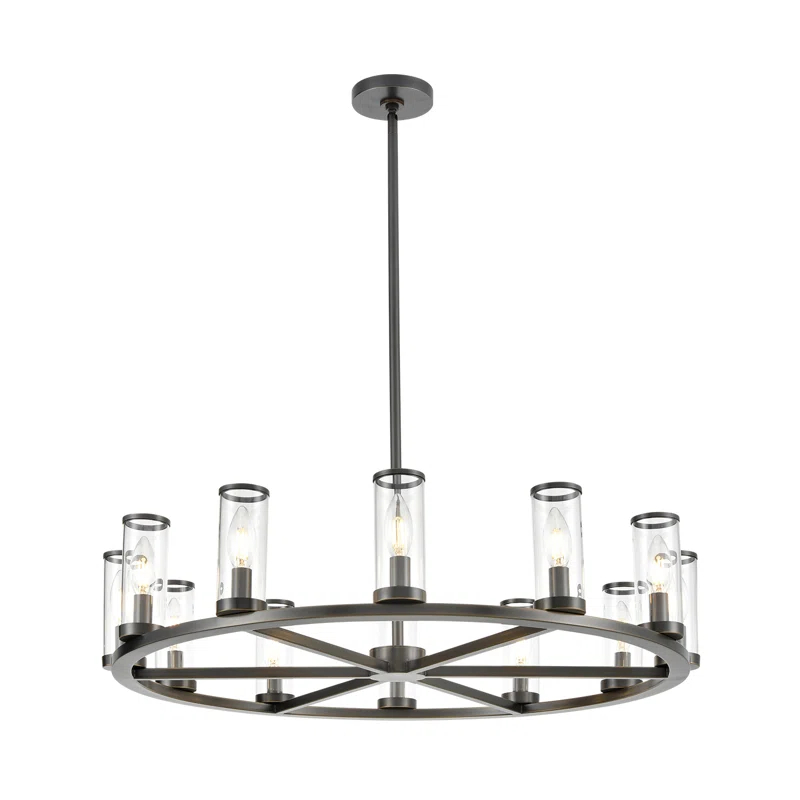 Alora Lighting Revolve 12 - Light Dimmable Wagon Wheel Chandelier
