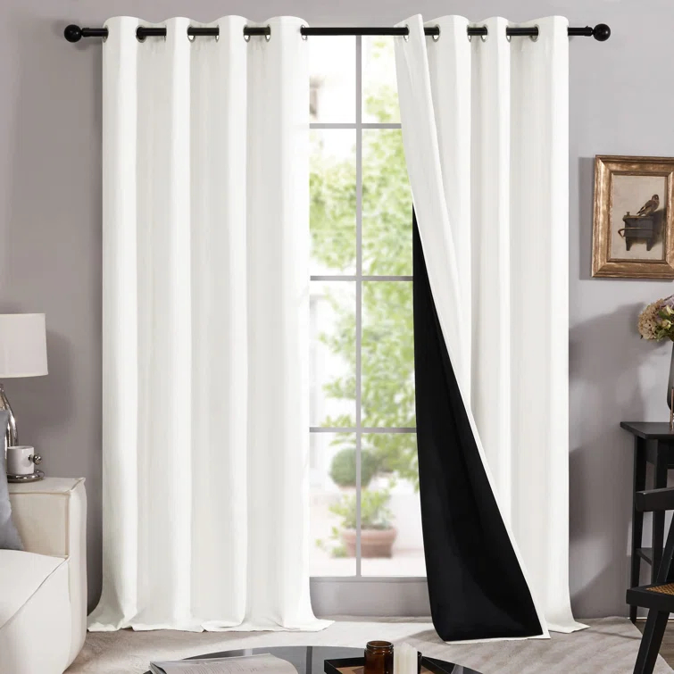 Deconovo Deconovo 100 Percent Blackout with Liner Grommet Curtain Panel Pair (Set of 2)