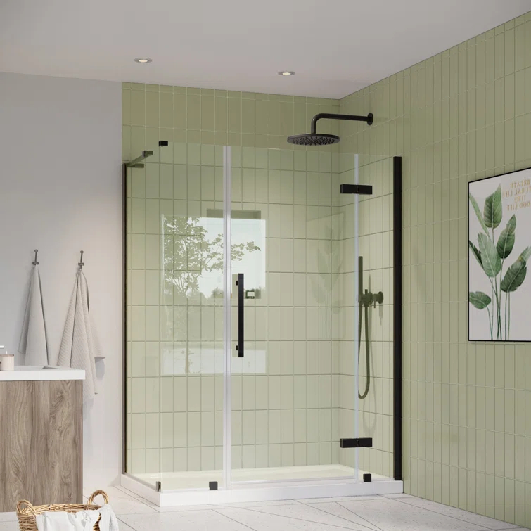 Ove Decors Endless Tampa 54" W x 72" H Corner Frameless Shower Kit, Door, Panel, Base TA1433330