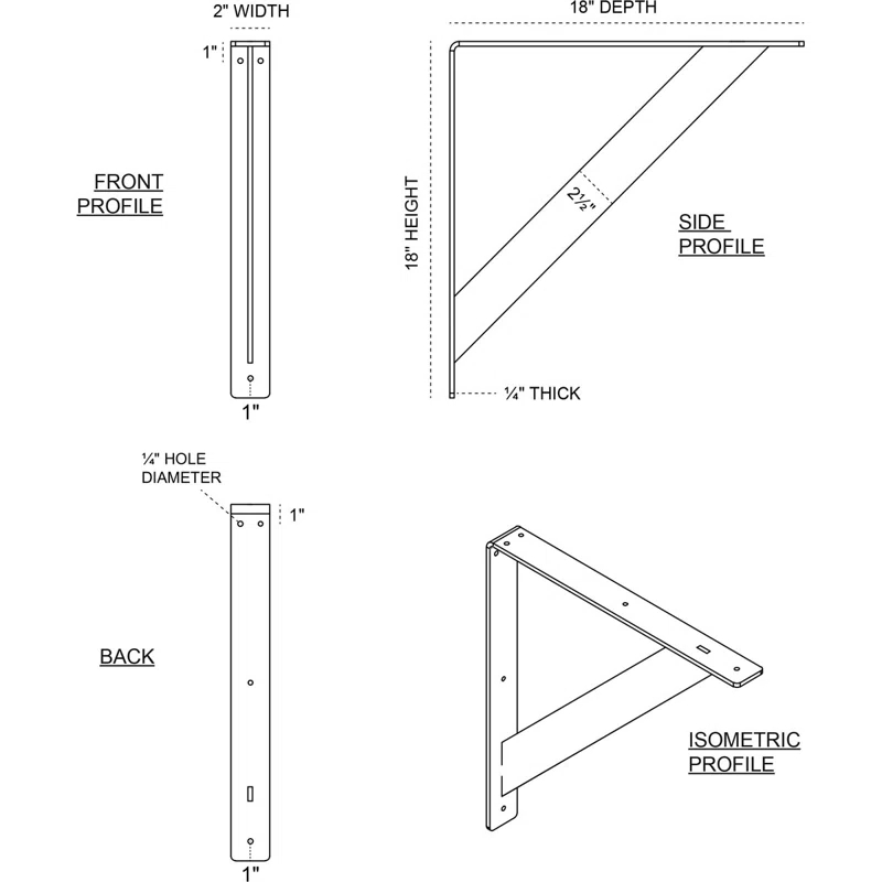 Ekena Millwork Traditional Steel Bracket