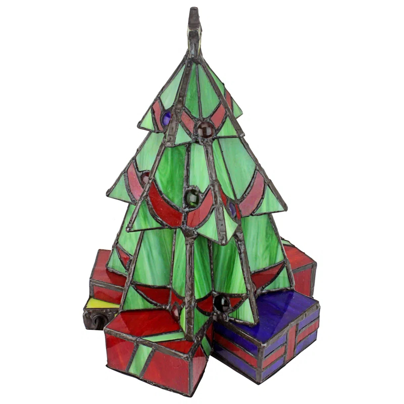 Design Toscano Illuminated Stained Glass Christmas Tree Lamp