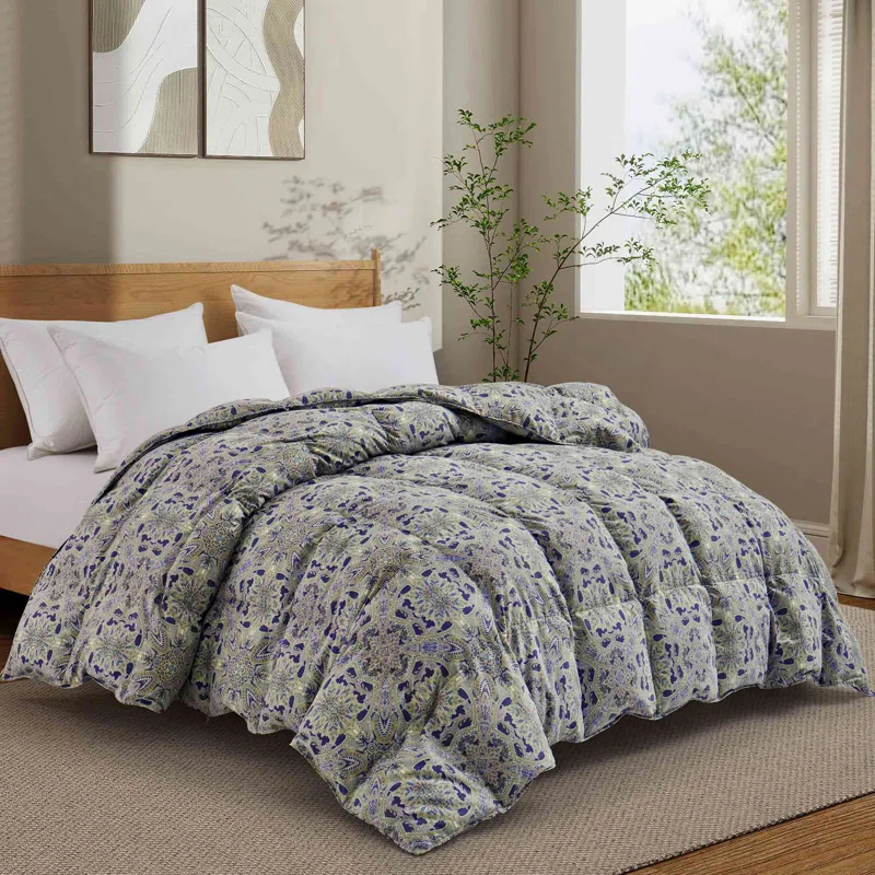 Lark Manor™ All Season Paisley Floral Printed Vintage Goose Feather Down Comforter