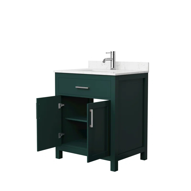 Wyndham Collection Beckett 30" Freestanding Single Bathroom Vanity with Cultured Marble Top