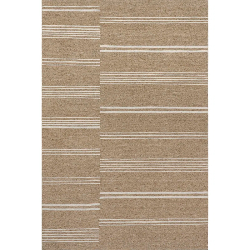 Breakwater Bay Amariana Reversible Striped Wool Area Rug