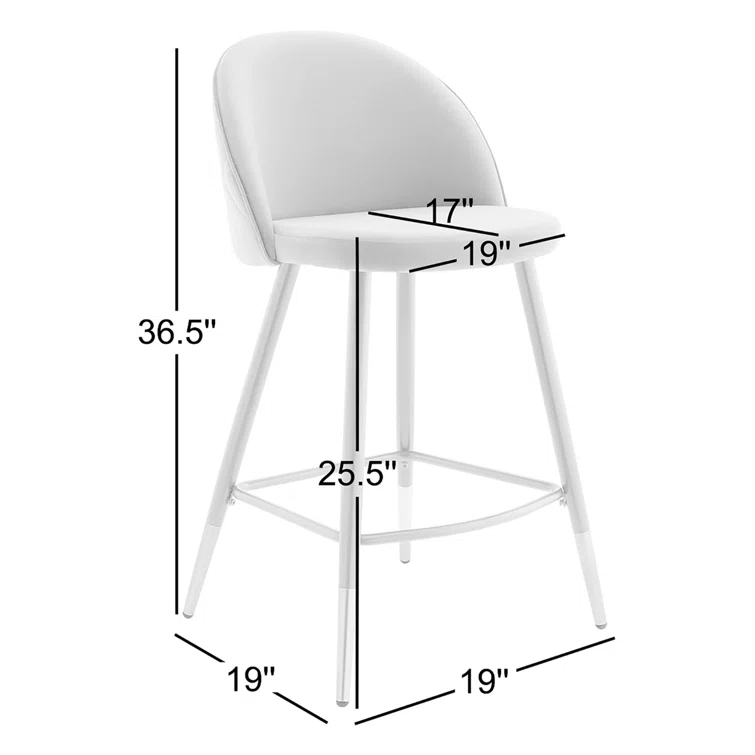 Everly Quinn Cordial Performance Velvet Counter Stools (Set of 2)