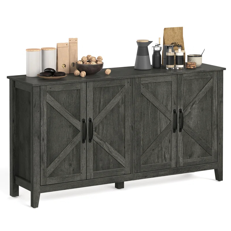 Wrought Studio™ Yvette 59"W Credenza Sideboard, Buffet Storage Cabinet